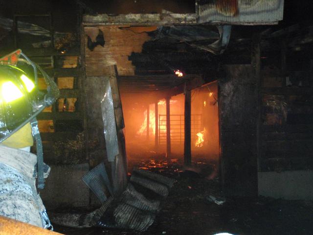Barn fire, April 2, 2010. Pitz farm.